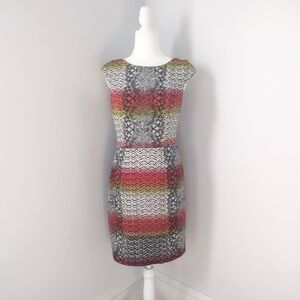 Maggy London Multi Pattern Dress Size 8